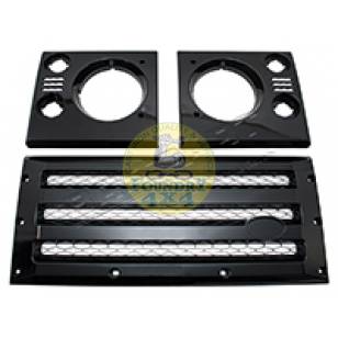 XS Style Front Grille & Headlight Surrounds Black With Silver Mesh