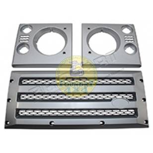 XS Style Front Grille & Headlight Surrounds Silver With Black Mesh