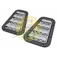 XS Style Wing Top Vents Black with Silver Mesh Complete with Stainless Steel Fittings
