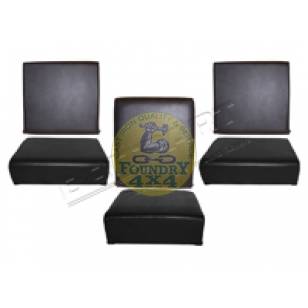 Land Rover Series Set of Front Standard Black Vinyl Seats